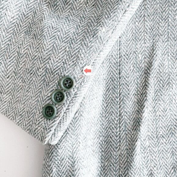 Arnold Palmer Mens Tweed Wool Herringbone Sport Coat Blazer Jacket Green Size 42 - Picture 11 of 12